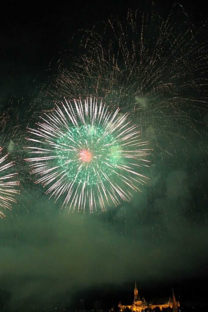 Fête nationale, feu d'artifice à Budapest