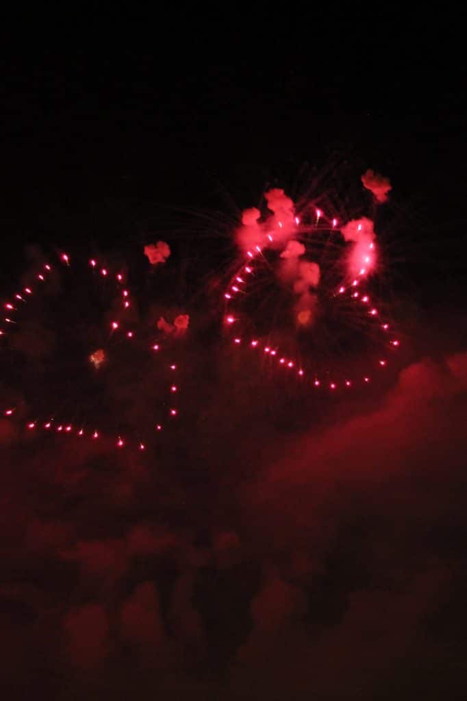 Feu d'artifice lors de la fête nationale à Budapest