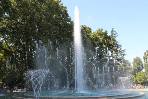Fontaine musicale dans le parc marguerite à Budapest en Hongrie