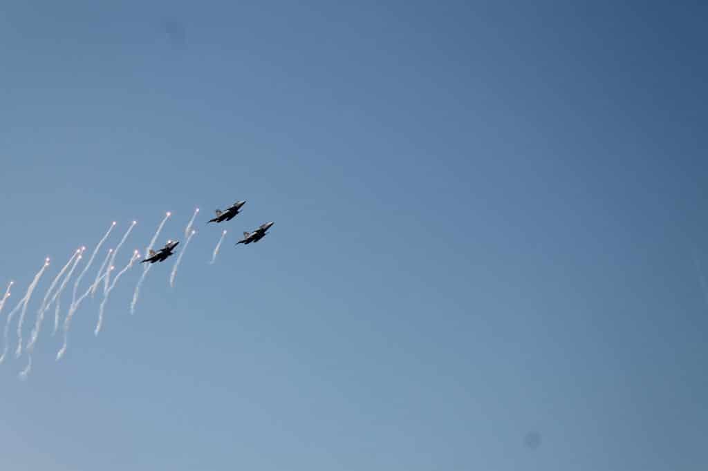 Fête nationale à Budapest, show des avions de chasse