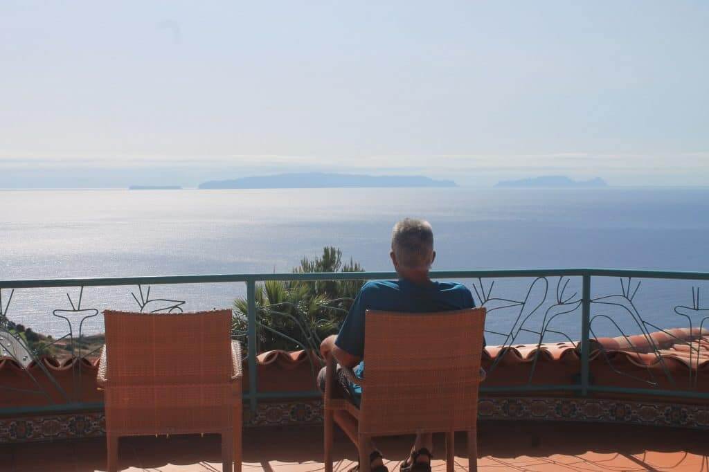 Terrasse face à la mer au Quinta splendida à Madère