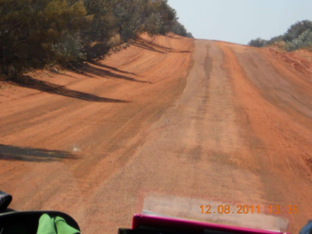 Piste centre rouge en Australie