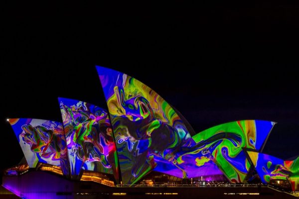 Opéra de Sydney projection Opéra de Sydney magnifique projection multicolore en Australie