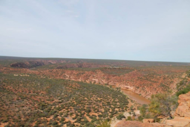 Contours de la rivière Murchidson dans le parc de Kalbarri Tracé de la rivière Murchidson dans le parc national de Kalbarri