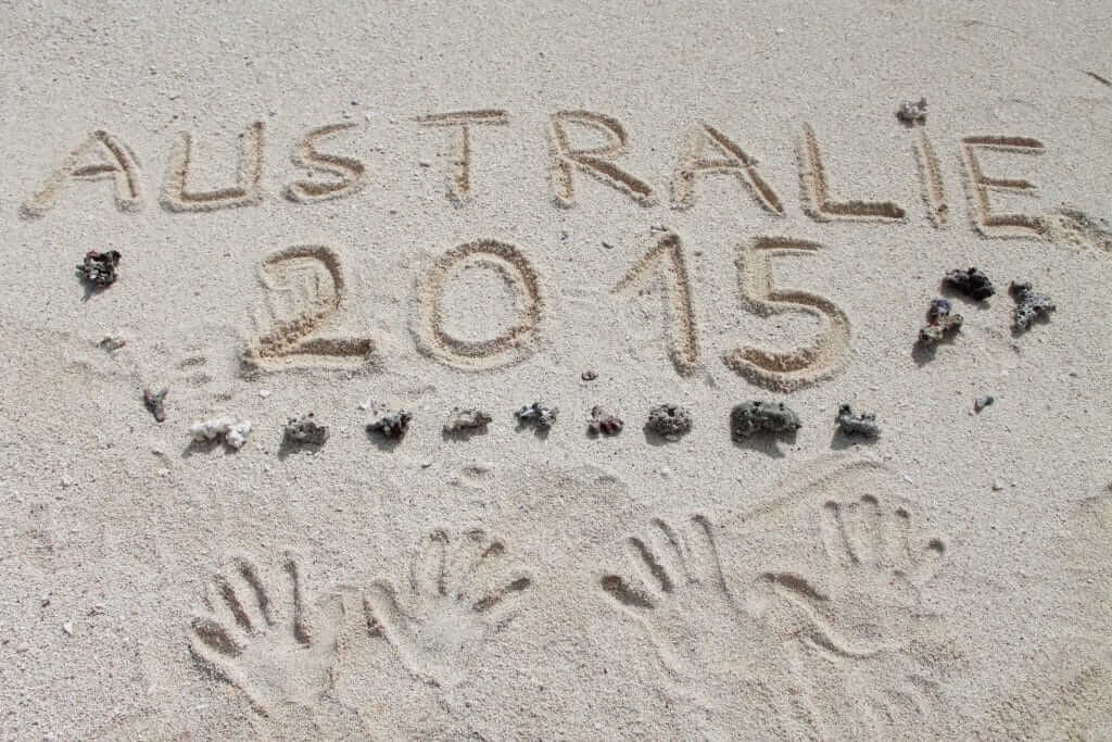 Création dans le sable à Turquoise Bay en Australie