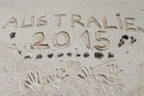 Création dans le sable à Turquoise Bay en Australie
