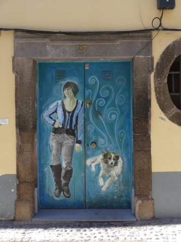 Funchal Vieille ville porte décorée (4) Porte décorée à Funchal