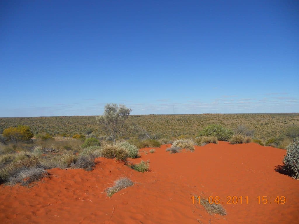 Paysage sur la Mereenie Loop Centre rouge