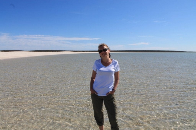 Sandrine à Shell Beach Sandrine à Shell Beach en Australie