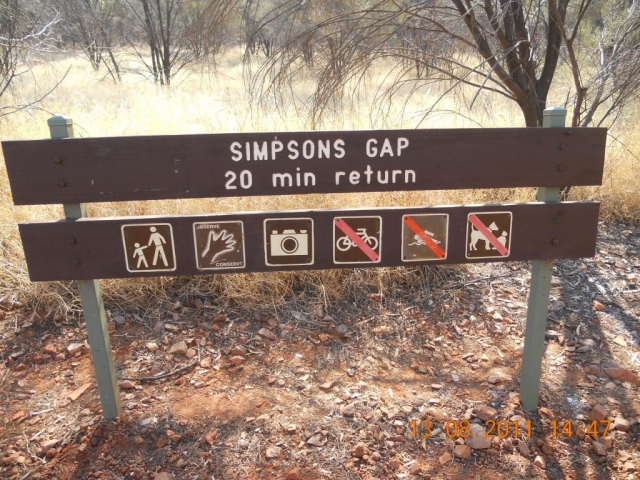Simpson gap Panneau en Australie