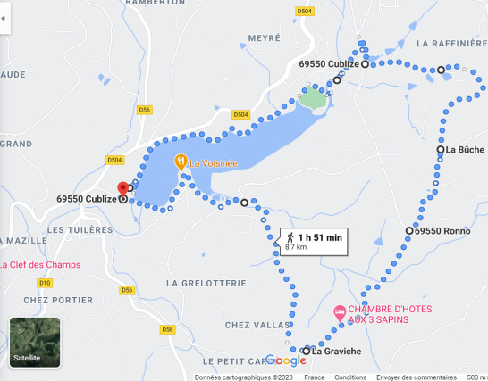 Plan Randonnée Lac des sapins en passant par La Graviche