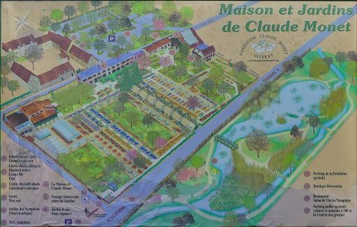 Plan du jardin et de la maison de Claude Monet