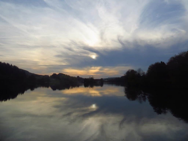 coucher de soleil sur le lac