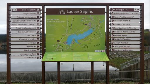 Panneau d'accueil au lac des sapins