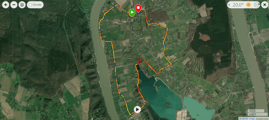 Tracé randonnée Jumièges