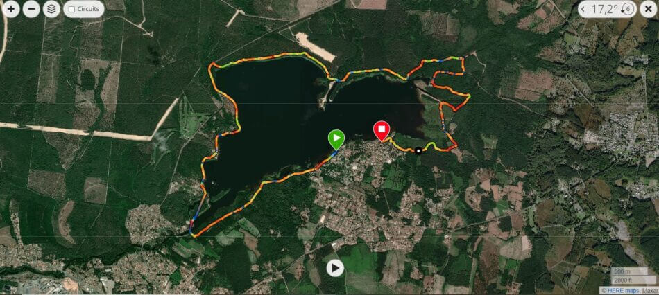 Tracé du circuit de l'étang Aureilhan