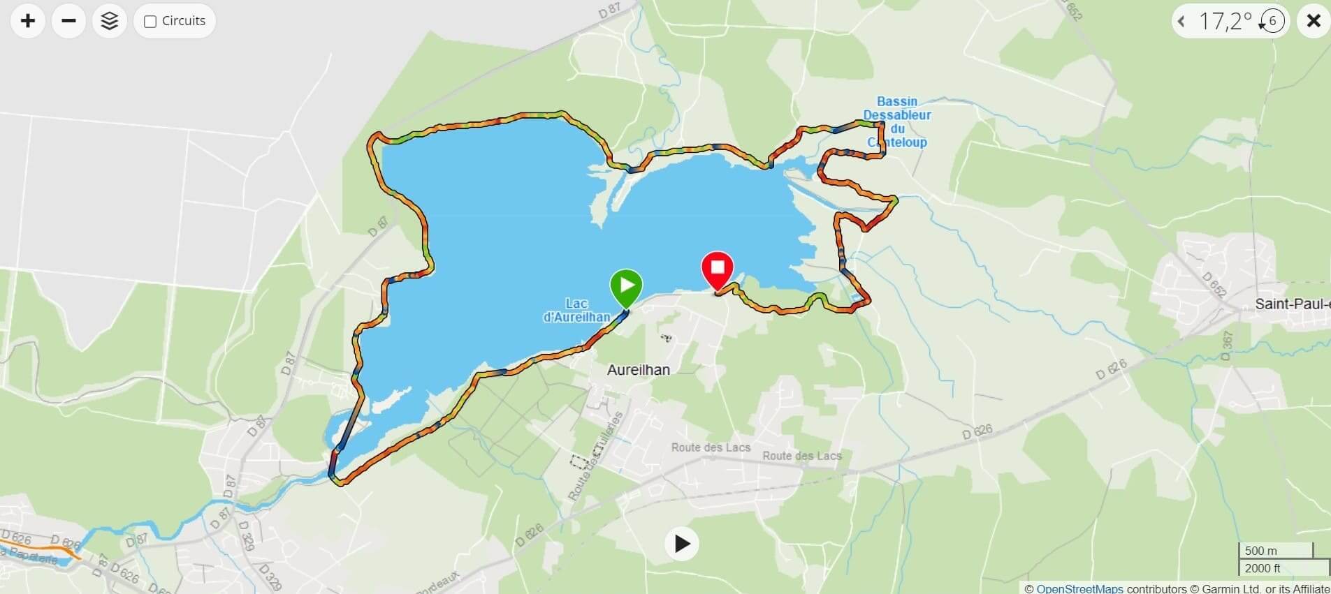 Carte Circuit de l'étang d'Aureilhan