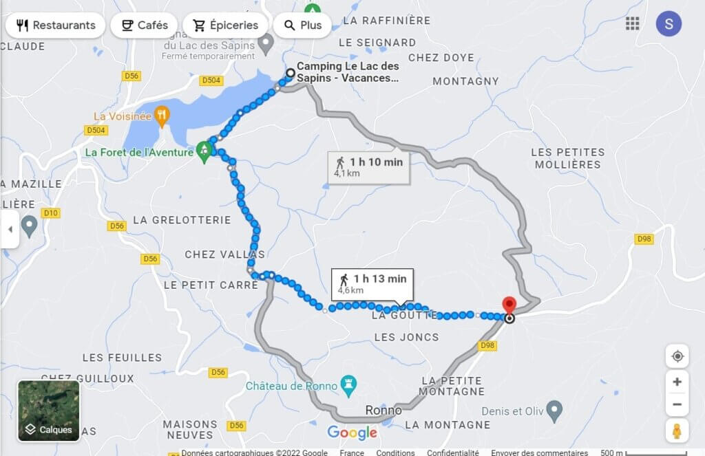 Itinéraire lac des sapins Le calvaire à Ronno