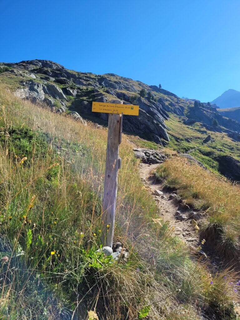 Bifurcation pour le refuge du fond d'Aussois
