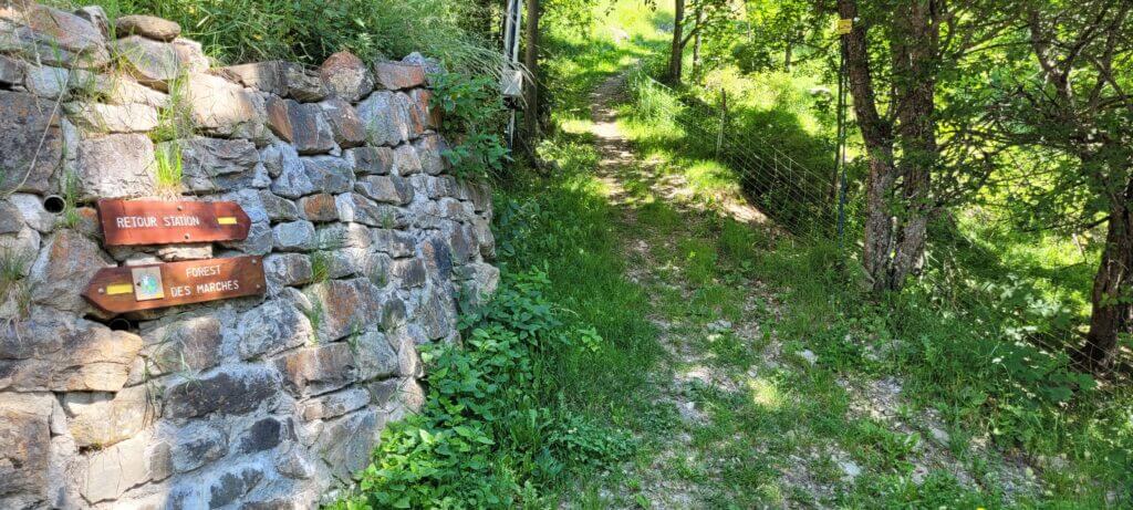 Forest des marches Tournez à gauche pour rejoindre la station