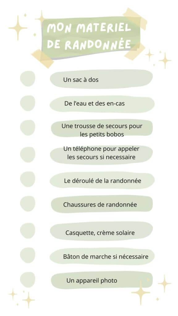 Matériel de randonnée