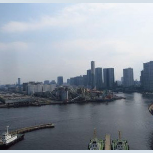 vue depuis de rainbow bridge à Odaiba