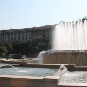 Devant le château Sforza à Milan