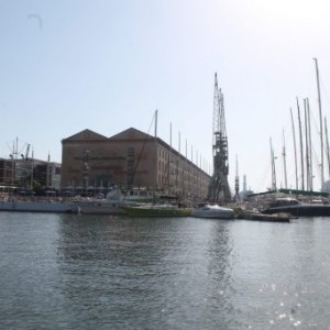 Vue sur Port antico à Gênes