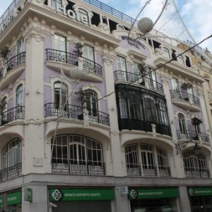 Façades d'immeuble Baixa à Lisbonn