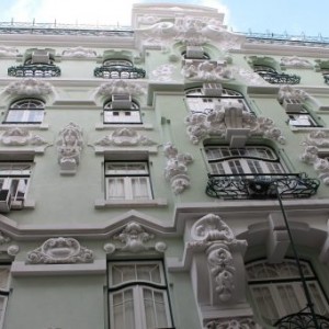 Façades d'immeuble Baixa à Lisbonn